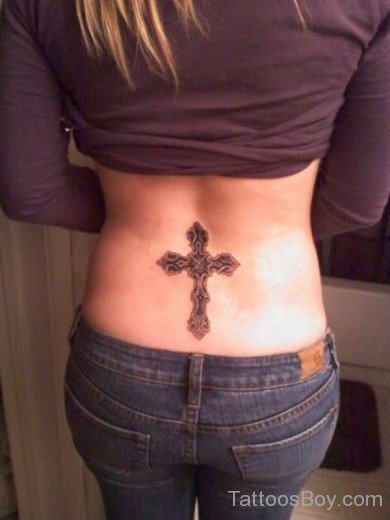 Cross Tattoo On Waist