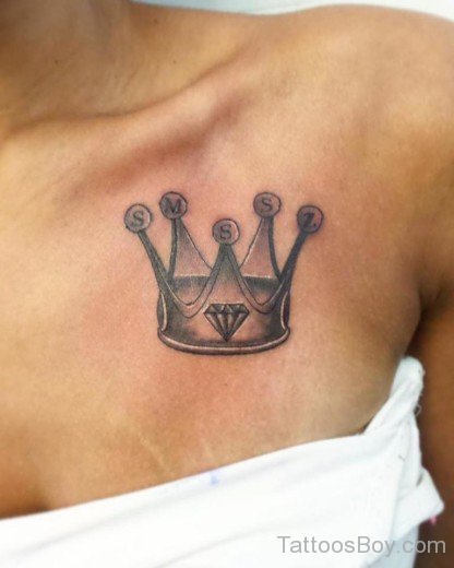 Crown Tattoo On Chest