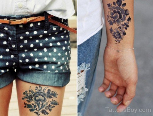 Delfts Blauw Flower Tattoo Design