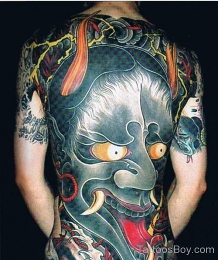 Demon Tattoo Design On Back
