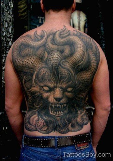 Demon Tattoo On Back