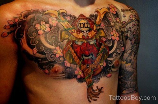 Devil Tattoo On chest 