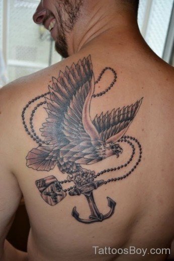 Eagle And Anchor Tattoo On Back