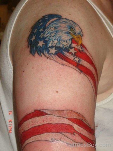 Eagle And Flag Tattoo On Armband
