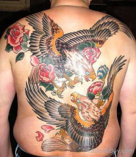 Eagle And Rose Tattoo