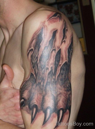 Eagle  Claw Tattoo Design On Shoulder