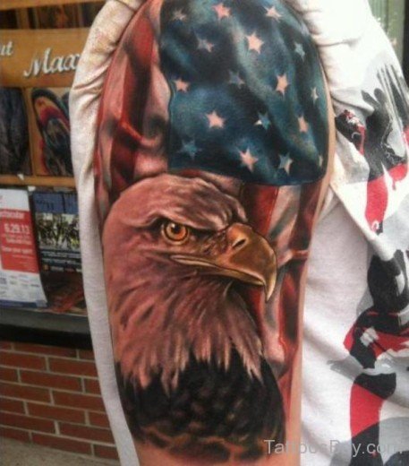 Eagle Haed Tattoo On Shoulder
