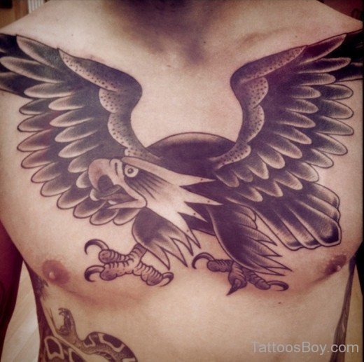 Elegant Eagle Tattoo Design On Chest