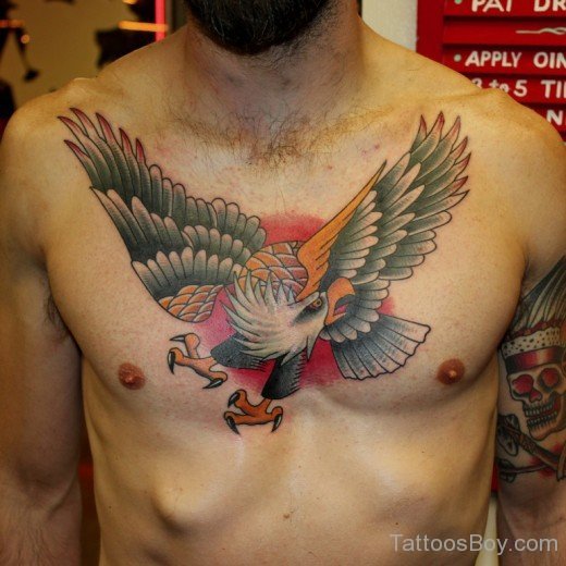 Elegant Eagle Tattoo On Chest