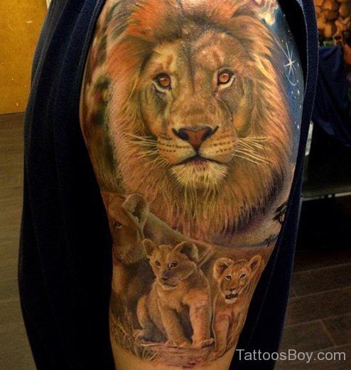 Elegant Lion Tattoo Design 