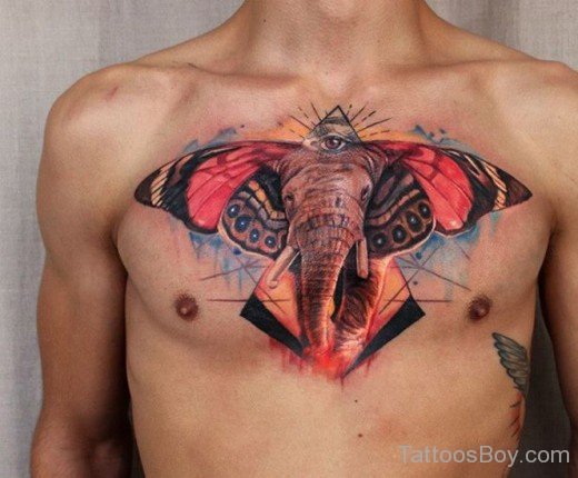 Elephant Tattoo On Chest 