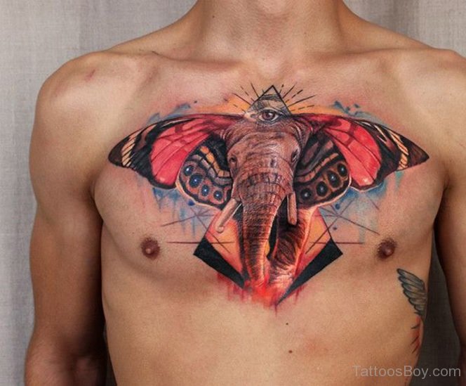 Elephant Angel Tattoo Chest - wide 1
