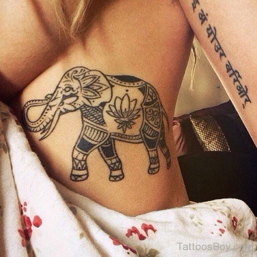 Elephant Tattoo Design On Rib 