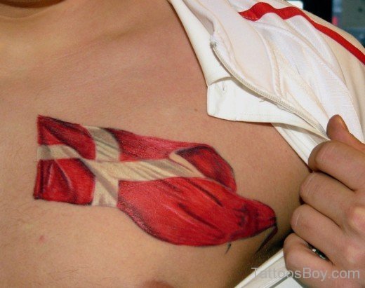 English Flag Tattoo On Chest