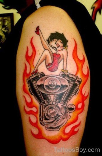 Flaming Betty Boop Tattoo