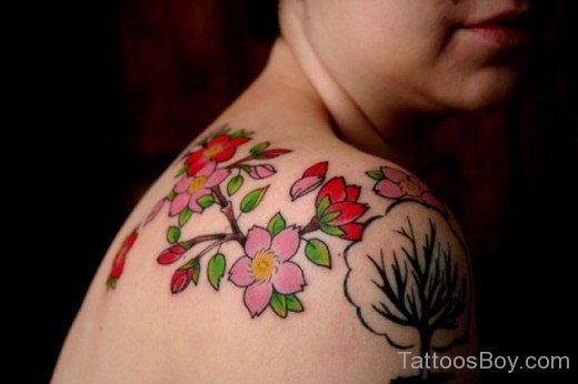 Floral  Flower Tattoo On Back