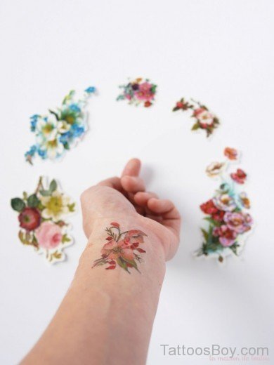 Floral Flower Tattoo On Wrist