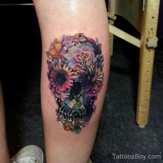 Floral Skull Tattoo