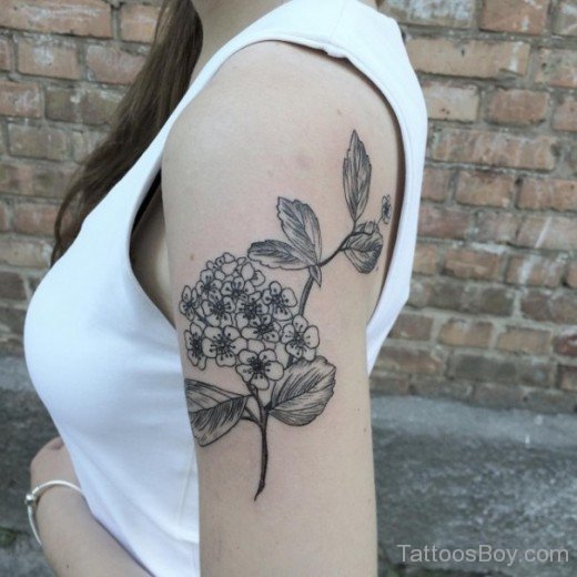 Floral Tattoo On Shoulder
