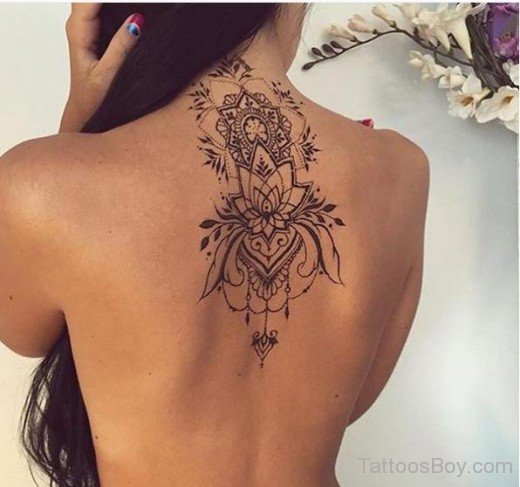 Flower Tattoo Design On Back