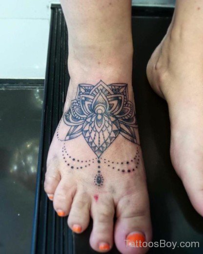 Flower Tattoo On Foot