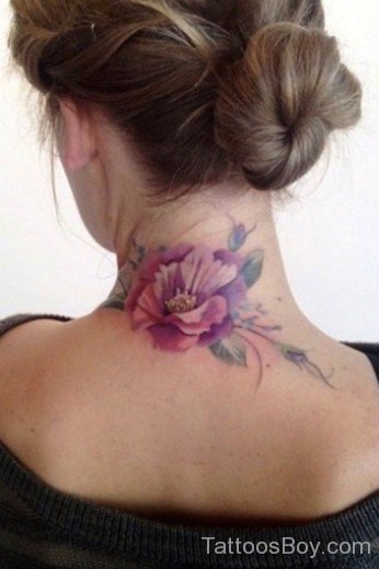 Flower Tattoo On Nape