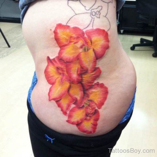 Flower Tattoo On Waist