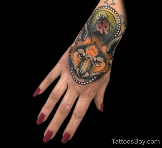 Fox Tattoo On Hand 