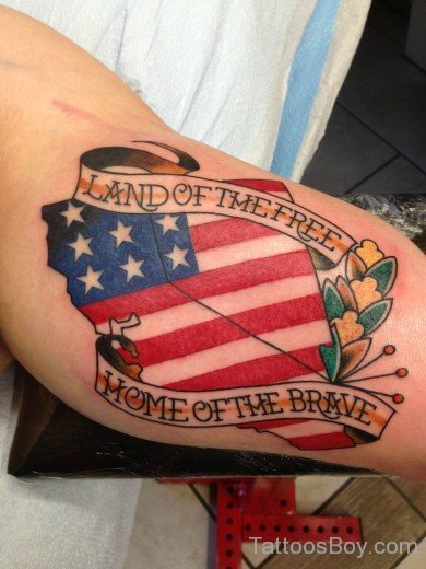 Garcegul American Flag Tattoo On Bicep