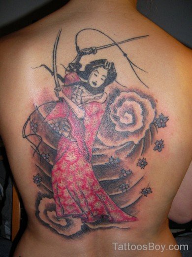 Geisha Tattoo On Back