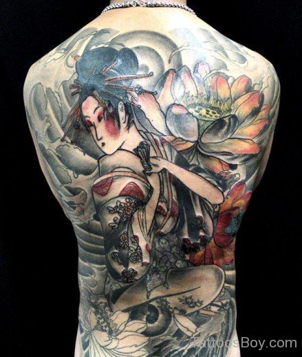 Geisha Tattoo On Full Back