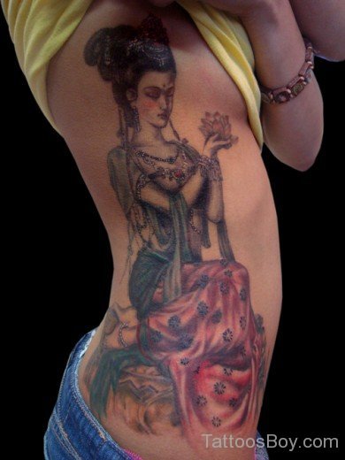Geisha Tattoo On Rib