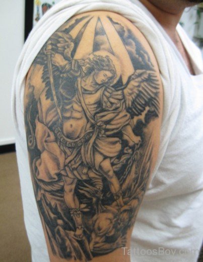 Guardian Angel Tattoo On Shoulder