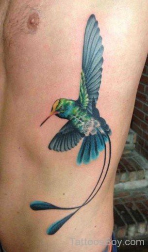 Hummingbird Tattoo On Rib