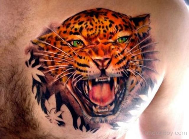 7. Aztec Jaguar Chest Tattoo - wide 2