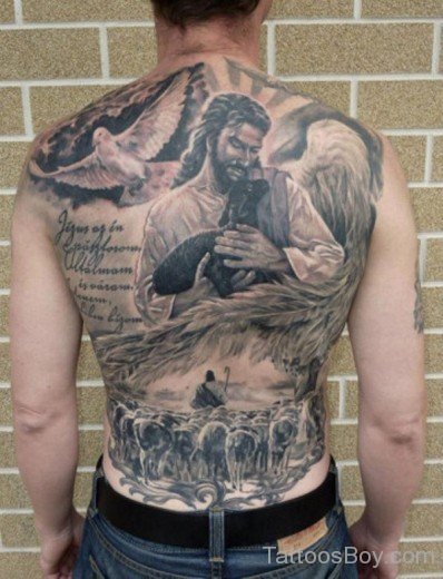 Jesus Tattoo On Back