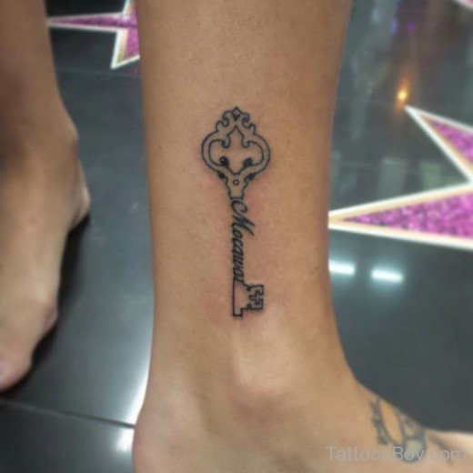 Key Tattoo On Ankle