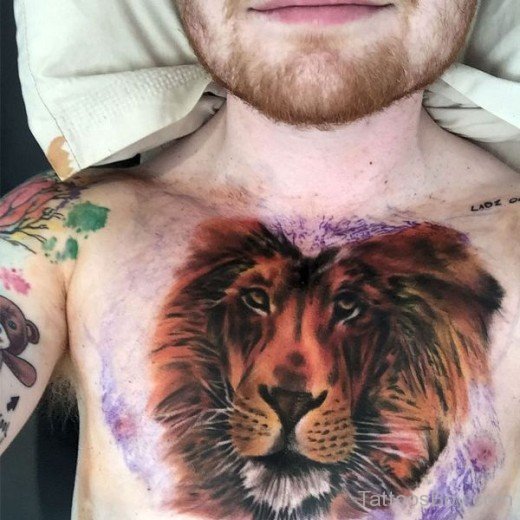 Lion Tattoo Design On chest 