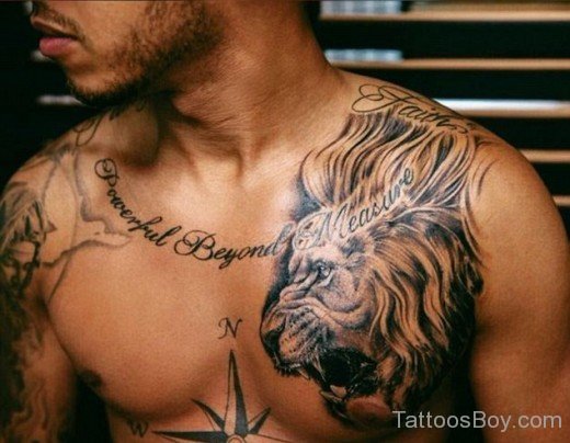 Lion Tattoo On Chest