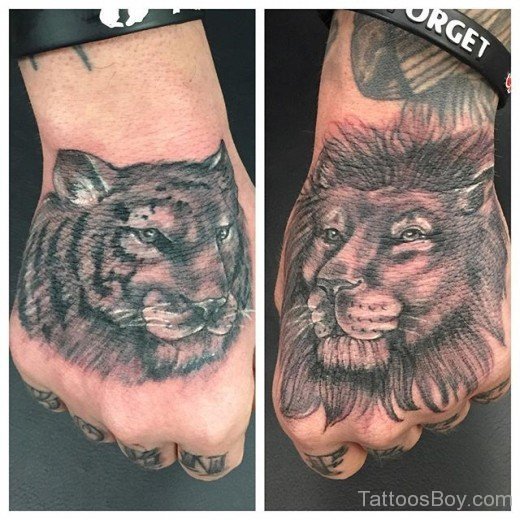 Lion Tattoo On Hand