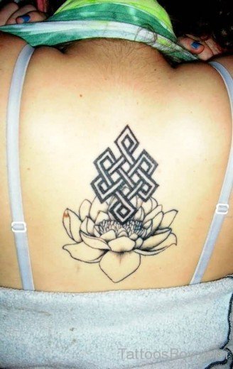 Lotus And knot Tattoo On Back