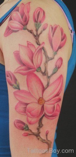 Magnolia tattoo On Shoulder