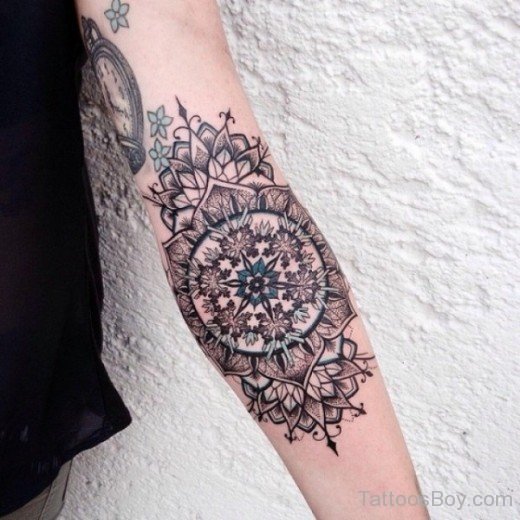 Mandala Tattoo On Elbow