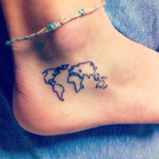 Map Tattoo On Ankle