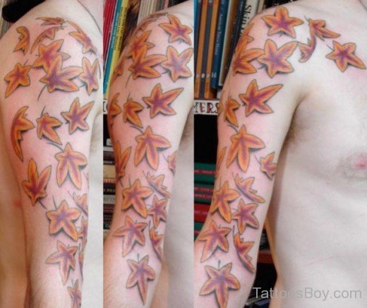 Maple Leaves tattoo On Shoulder