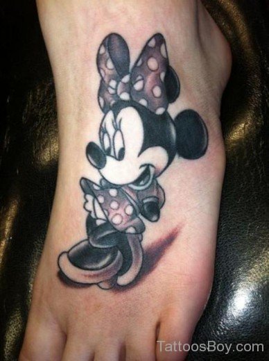 Mickey Mouse Tattoo Design On Foot
