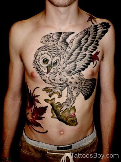 Owl Tattoo Design On Chest