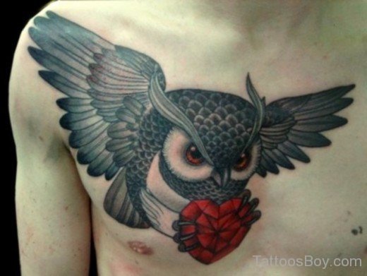 Owl Tattoo Design On Chest