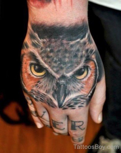 Owl Tattoo Design On Hand