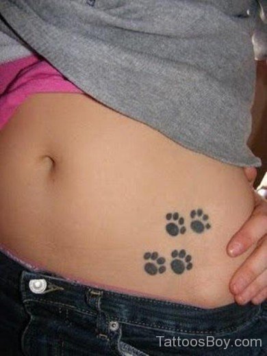 Paw Tattoo On Waist